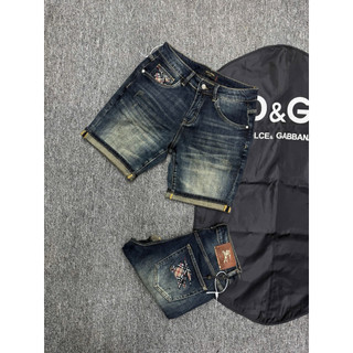 Quần Short Jean Nam Wash Bạc Phối Họa Tiết Thêu Cá Tính, Form Slim Fit Trẻ Trung
