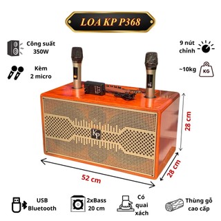 Loa Karaoke KP P368 Có ECHO, REVREVB Hệ Thống 5 Loa  2 Loa Bass, 2 Trung, 1 Treble Cho Chất Âm Chân Thực, Kèm 2 Míc