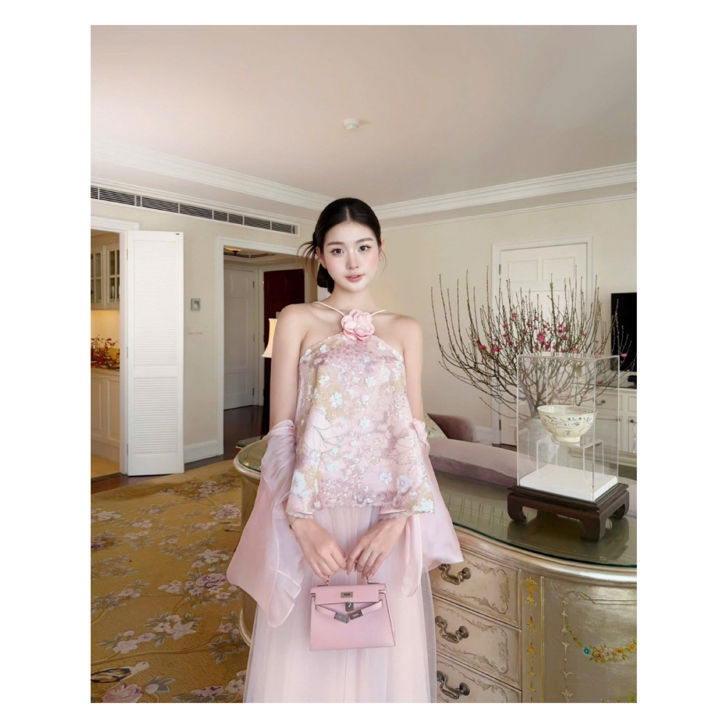 SET ÁO YẾM HOA ĐÍNH ĐÁ CHUẨN CHOUCHOU
