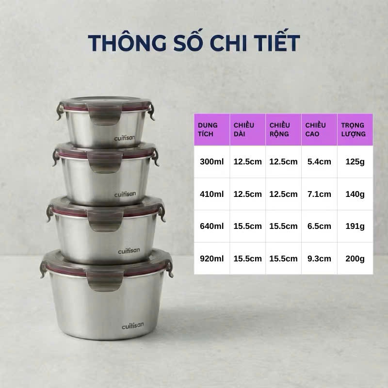 Hộp Inox Đựng Thực Phẩm Cuitisan Flora Tròn - Nhiều Size, Dùng Lò Vi Sóng,  Kháng Khuẩn 99.9%, Nhập Khẩu Hàn Quốc | Shopee Việt Nam
