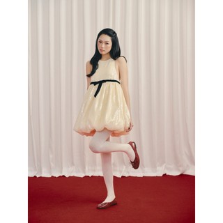 Đầm bí suông OLV phối kim sa nổi bật Cream Sequin Halter Mini Dress phù hợp đi tiệc