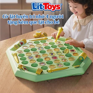 Cờ Lật Luyện Trí Nhớ ToysLit 4 Người Tặng Kèm Que Cho Bé Tìm Hình Giống Nhau Luyện Ghi Nhớ
