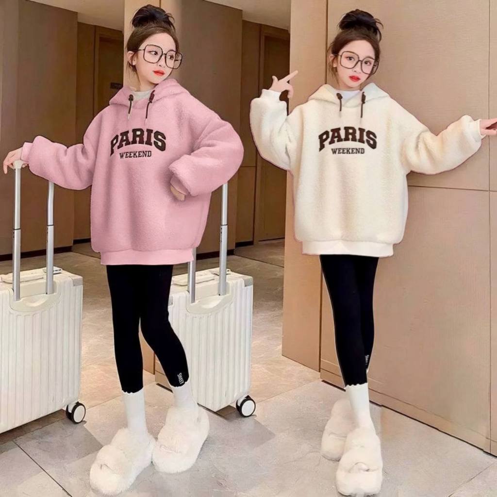 Áo mũ lông Paris cho bé gái size đại BEESHOP D25114