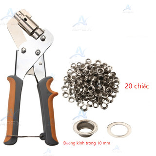 Kìm Bấm Khoen 10mm APEX Bạt Quảng Cáo Kèm 20 Chiếc Khoen Ô Rê Mắt Cáo Dùng Túi Giấy