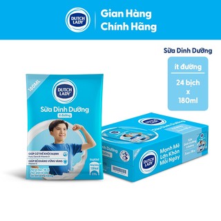 [KOL] Thùng 24 Bịch Sữa Dinh Dưỡng Dutch Lady Ít Đường 24x180ml