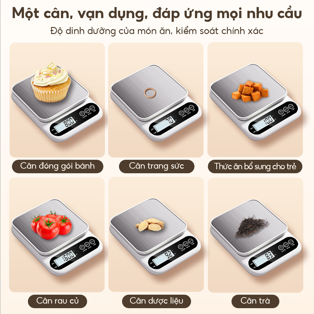 Cân điện tử tiểu ly chống nước cân thực phẩm và pha chế 1/5kg
