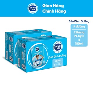Combo 2 Thùng 24 Bịch Sữa Dinh Dưỡng Dutch Lady Ít Đường 24x180ml
