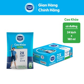 Thùng 24 Bịch Sữa Dinh Dưỡng Dutch Lady Cao Khỏe Có Đường 24x180ml