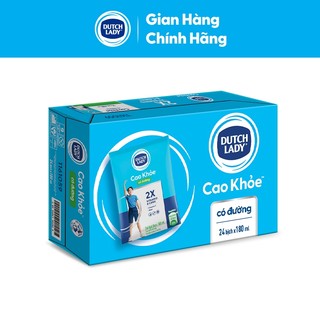 Thùng 24 Bịch Sữa Dinh Dưỡng Dutch Lady Cao Khỏe Có Đường 24x180ml