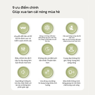 OOKAS Quạt Đứng Và Để Bàn 2 Trong 1, 20 Cánh, Quạt 2 Lớp, 3 Cấp, xa góc xoay 80 độ