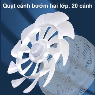 OOKAS Quạt Đứng Và Để Bàn 2 Trong 1, 20 Cánh, Quạt 2 Lớp, 3 Cấp, xa góc xoay 80 độ