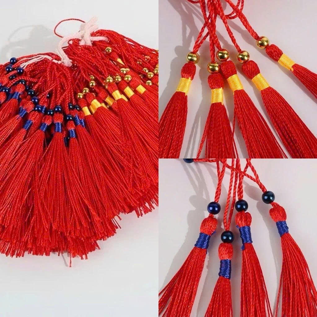 Combo 100 Dây tua rua mini có hạt đính kèm làm đồ handmade trang trí ...