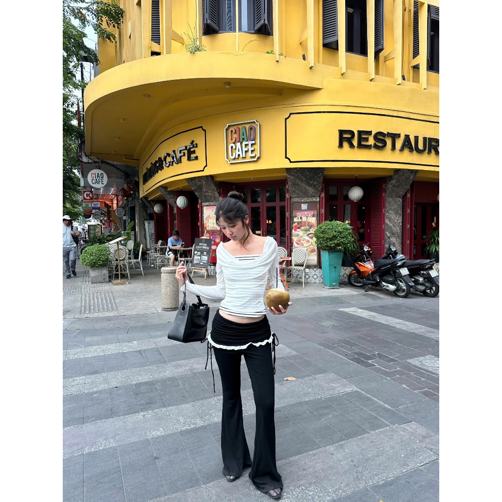 Quần Nữ KLEROSS PANTS Chất Thun Phối Bèo Tầng Cá Tính SECODEE