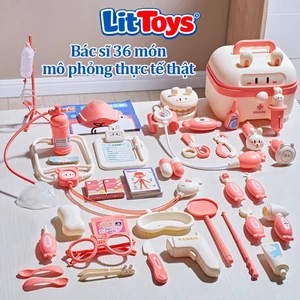 Bộ Đồ Chơi Bác Sĩ Thỏ 36 Món ToysLit Nhập Vai Có Hộp Mô Phỏng Thiết Bị Y Tế Thật