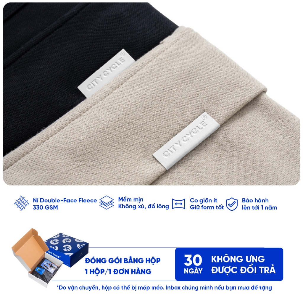 Quần ống rộng dài nỉ suông unisex Local Brand Chính Hãng City Cycle Quần dài Waypa