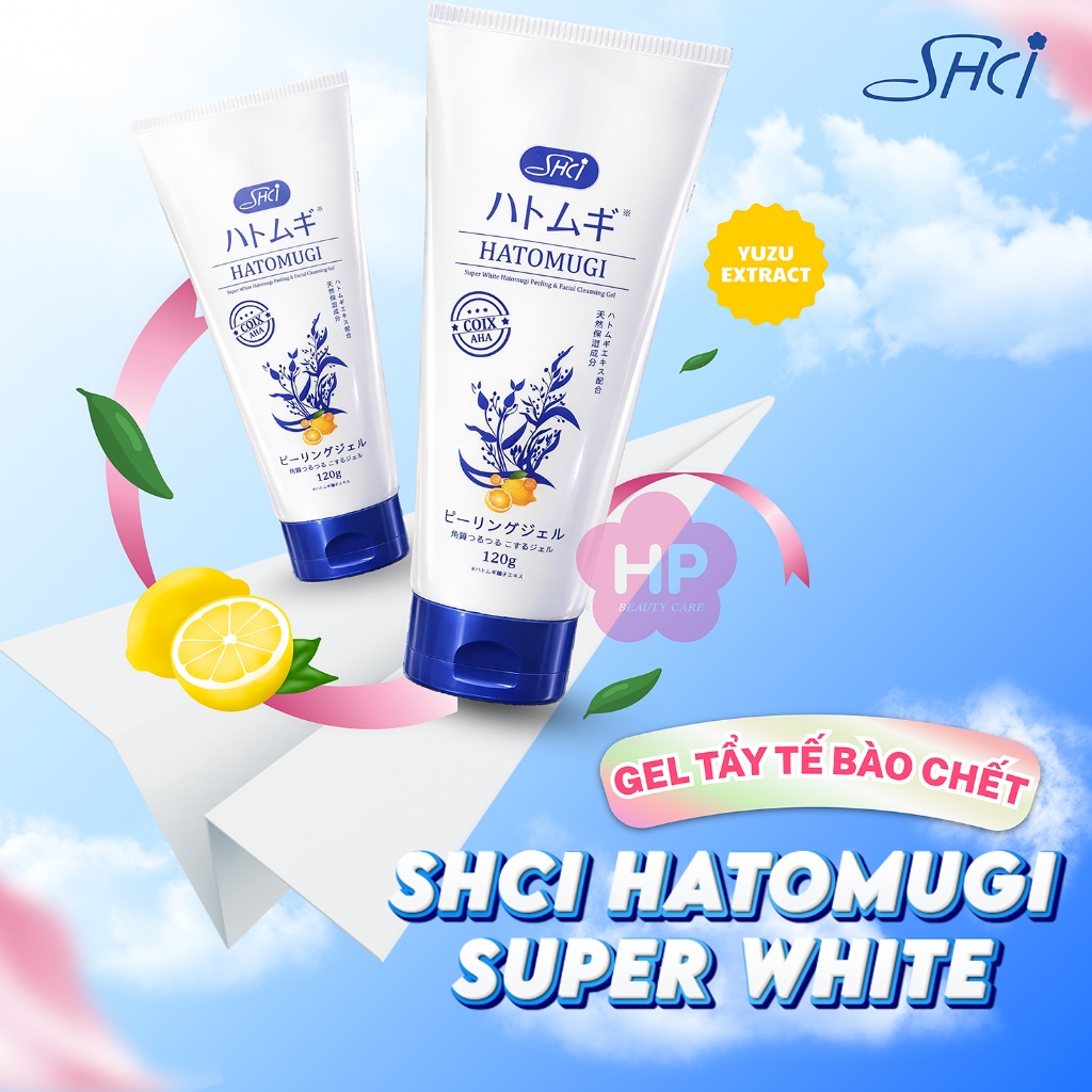 Gel Tẩy Tế Bào Chết Và Làm Sạch Da Mặt SHCI Hatomugi Super White Peeling & Facial Cleansing Gel 120g