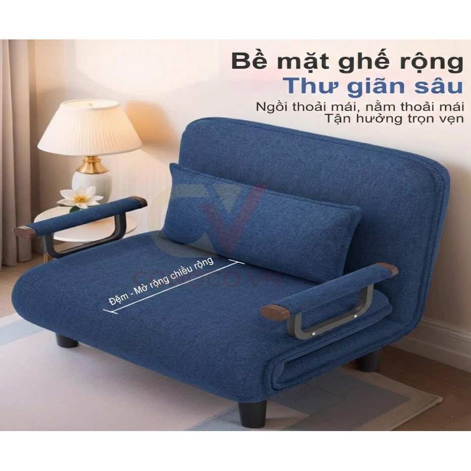 CONOCO Ghế Sofa Giường Đa Năng  Sofa Bed Gấp Gọn Thông Minh Vải Nỉ Êm Ái Kèm Gối Cho Phòng Nhỏ