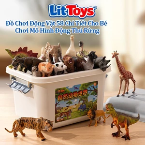 Đồ Chơi Động Vật 58 Chi Tiết ToysLit Mô Hình Thú Rừng (Tặng Kem Hộp) Giúp Bé Gọn Gàng Sau Khi Chơi