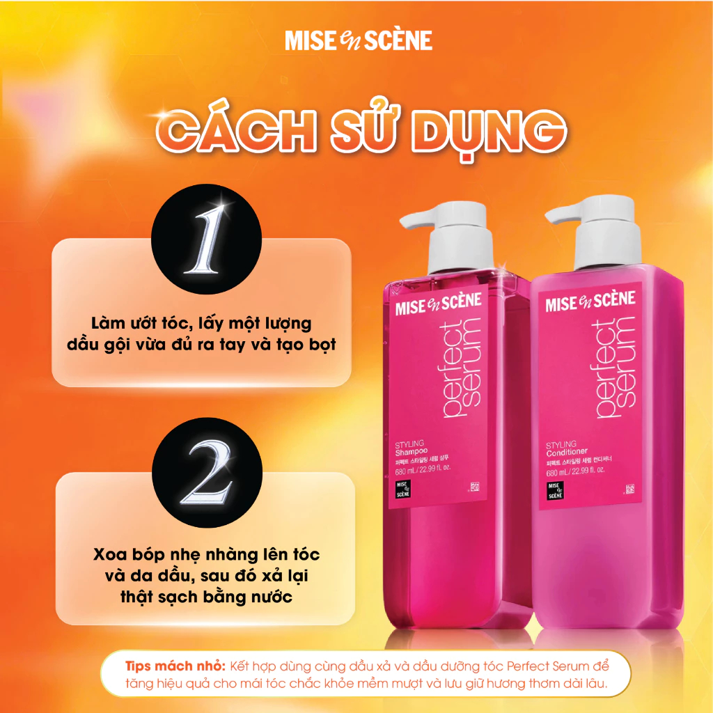 [SIZE LỚN 680ml ] Dầu xả mise en scène Perfect  Styling giúp tóc suôn mượt và dễ vào nếp,giữ nếp 24h