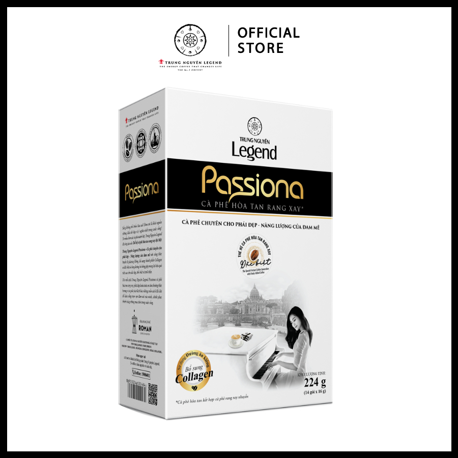 Trung Nguyên Legend - Cà phê sữa hoà tan Passiona 4in1 - Hộp 14 gói x 16gr
