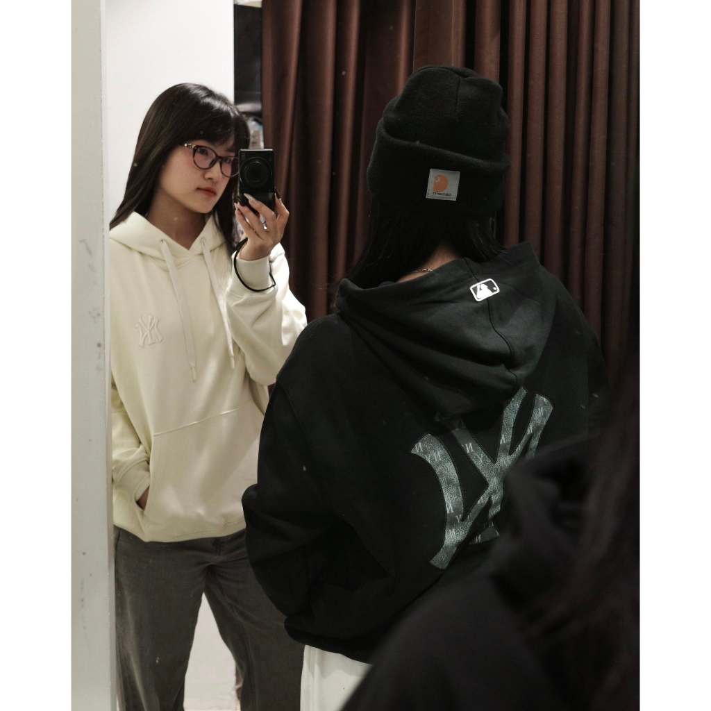 Áo Nỉ Có Mũ M.L.B Hoodie Big Lux Mega GREYB Oversize Unisex | BigBuy360 - bigbuy360.vn