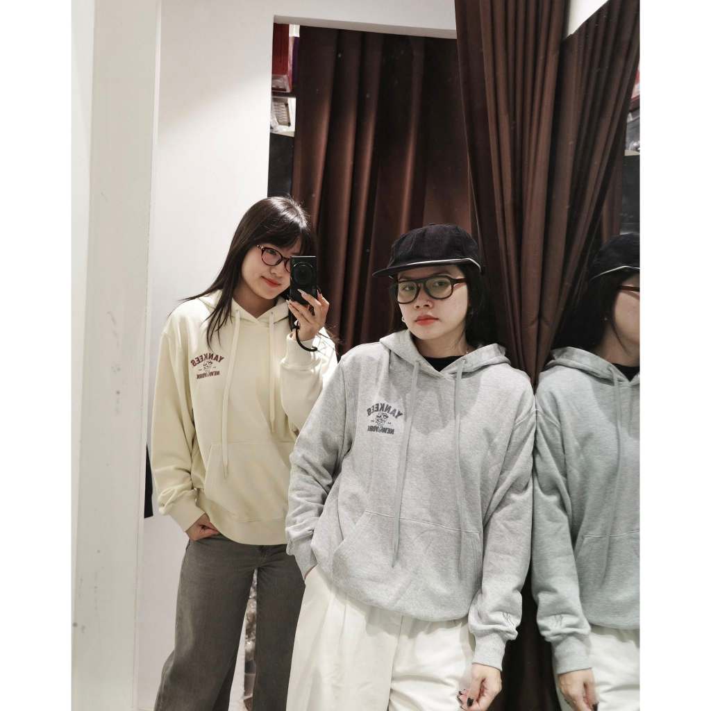 Áo Nỉ Có Mũ M.L.B Hoodie Big Lux Mega GREYB Oversize Unisex | BigBuy360 - bigbuy360.vn
