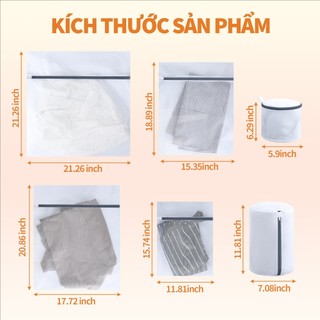 ZiinLife Túi Giặt Đồ Cao Cấp(Set 4 Cái) - Vải Lưới Dày Bền, Có Khóa Kéo, Bảo Vệ Tuyệt Đối Áo Ngực & Quần Áo Khi Giặt Máy