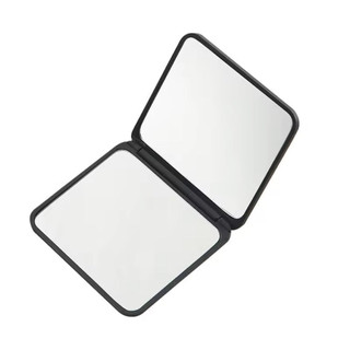 Gương makeup gấp gọn mini 2 mặt thường và phóng to đen vỏ nhám