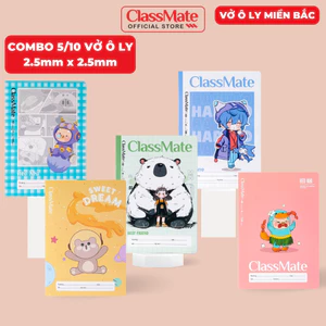 Combo 5/10 Vở Ô Li Classmate Vở 4 ÔLy 2.5x2.5mm 48/80/120 Trang, Vở ÔLi 100gsm 120gsm Cho Bé Tập Viết