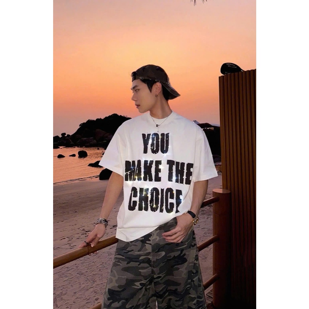 Áo thun Stee Cổ trón YOU MAKE THE CHOICE Localbrand ICVCVNI Unisex