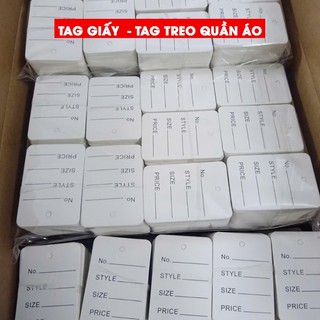 Thẻ Tag Giấy, Tag Treo Quần Áo, Dây Treo Tag Quần Áo - Lỗi 1 Đổi 1