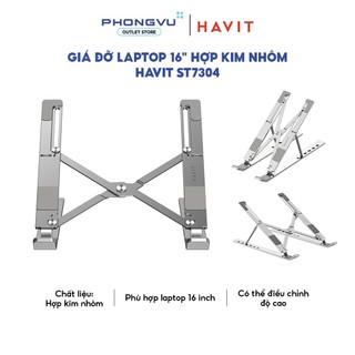 Giá đỡ laptop 16 inch Havit ST7304 - Hợp kim nhôm - 6 mức điều chỉnh - Gấp gọn - Bảo hành 12 tháng