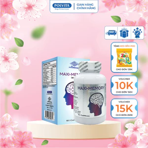 Viên uống tăng cường trí nhớ Maxi-memory NuHealth hỗ trợ làm giảm các triệu chứng rối loạn tiền đình 60 viên