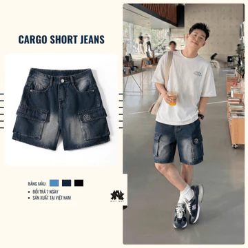 QUẦN SHORT TÚI HỘP, QUẦN SHORT NAM OCEAN, QUẦN SHORT JEAN - Quần Short CARGO, Dài Trên Gối - Quần Đùi Nam Có Bigsize