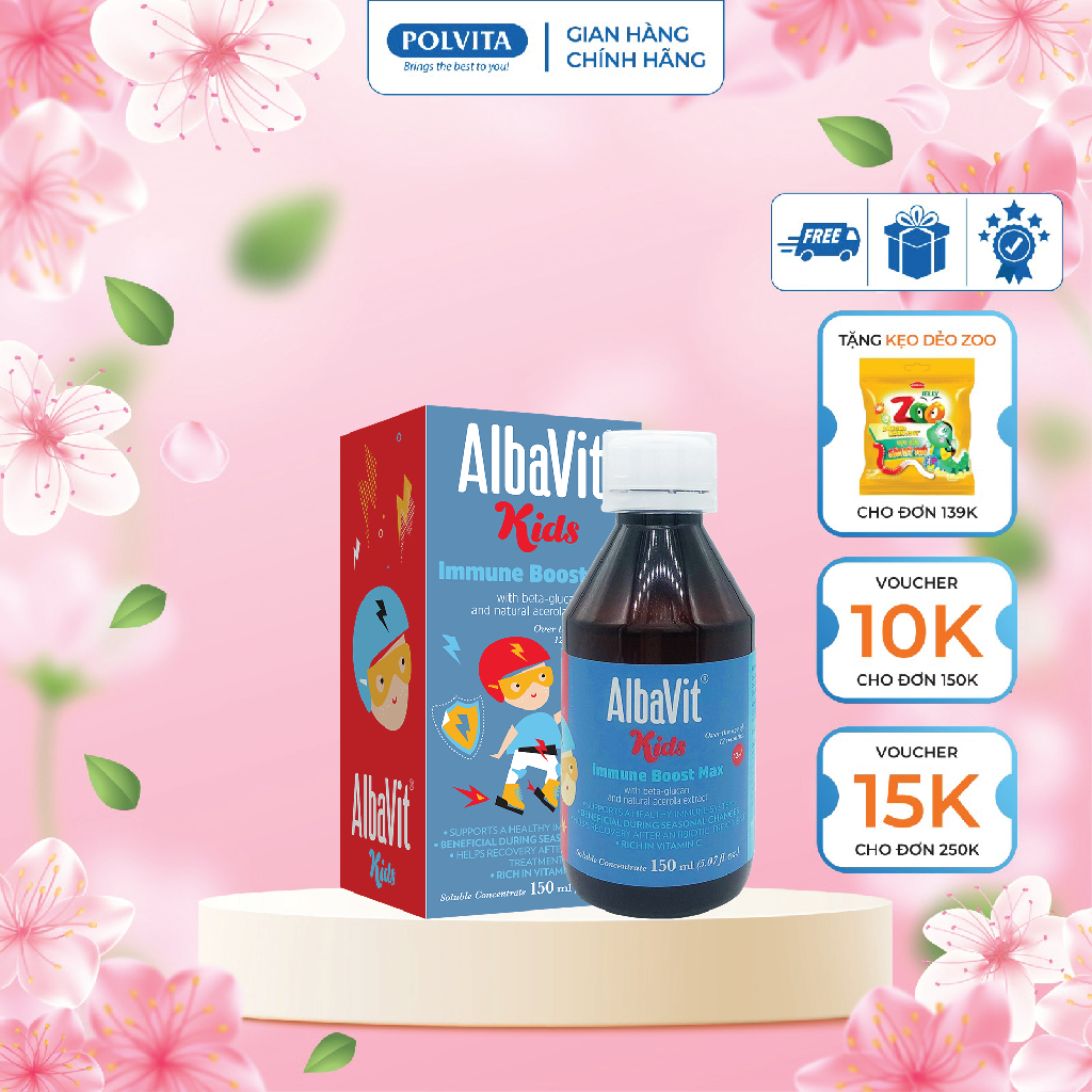 Siro Albavit Kids Immune Boost Max Bổ Sung Vitamin C, Tăng Cường Đề ...