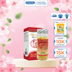 Viên uống dầu cá Alaska Deep Sea Fish Oil Omega-3 Nu-Health bổ sung dưỡng chất, tăng thị lực, nâng cao trí nhớ 100 viên