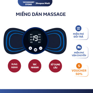 Miếng Dán Massage Xung Điện EMS YATASMART Có Sạc USB Giảm Nhức Mỏi Cổ Vai Gáy, Bắp Tay, Lưng