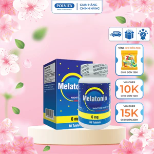 Viên uống ngủ ngon Melatonin Nu-Health giúp điều hòa giấc ngủ, giảm căng thẳng 60 viên