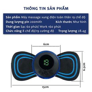 Miếng Dán Massage Xung Điện EMS YATASMART Có Sạc USB Giảm Nhức Mỏi Cổ Vai Gáy, Bắp Tay, Lưng