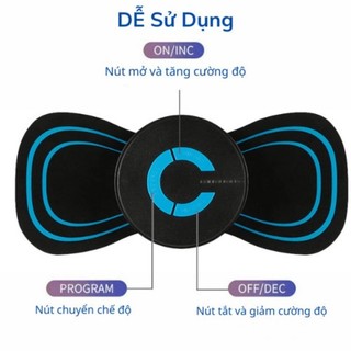 Miếng Dán Massage Xung Điện EMS YATASMART Có Sạc USB Giảm Nhức Mỏi Cổ Vai Gáy, Bắp Tay, Lưng