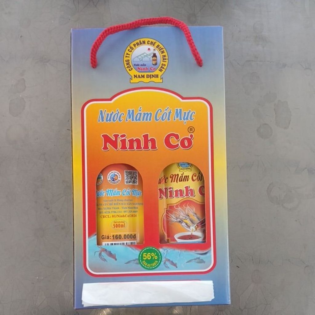 Nước mắm cốt mực Ninh Cơ chai 500ml. Đạm 32+_3gn/l. Mắm truyền thống Hải Hậu, Nam Định, Hàng biếu tặng