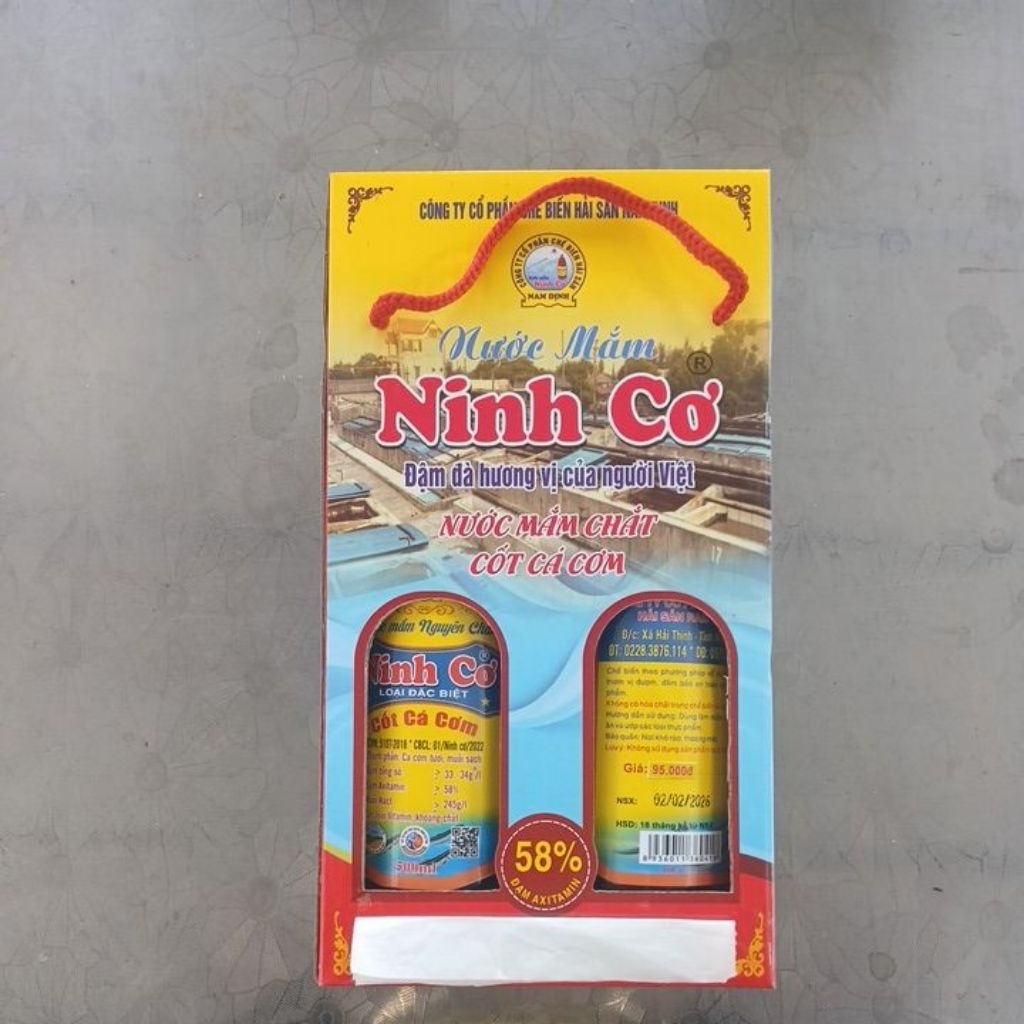 Nước mắm chắt truyền thống Ninh Cơ chai thủy tinh 500ml,  đạm >=34ng/l