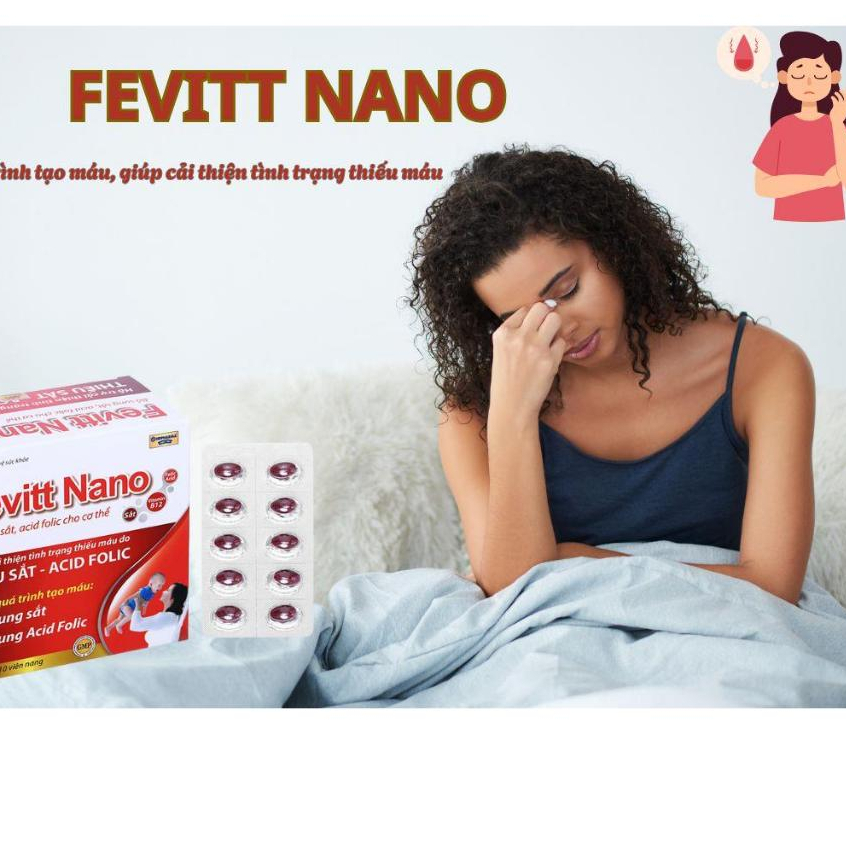 [COMBO GIẢM RỤNG TÓC] L - Cystine và Fevitt Nano 30 viên giảm nám, tàn nhang mờ thâm sáng da tốt