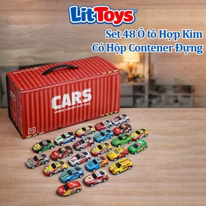 Đồ Chơi Mô Hình 48 Xe Ô Tô ToysLit Bằng Hợp Kim Chạy Đà Hình Thùng Container