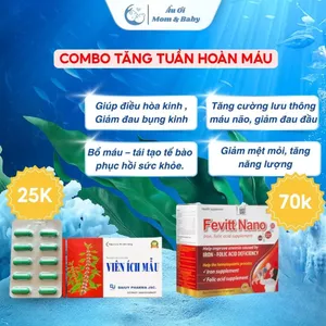 Viên Ích Mẫu và Fevitt Nano 30v Hỗ trợ Điều hoà kinh nguyệt, Giảm Đau Bụng Kinh, Bổ Máu