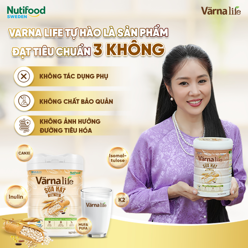 Sữa Hạt VARNA LIFE ( COMBO 3 Tặng 4 Hộp SNPS) - Ít Ngọt, Không Lactose, Đạm Thực Vật, Bổ Sung Canxi