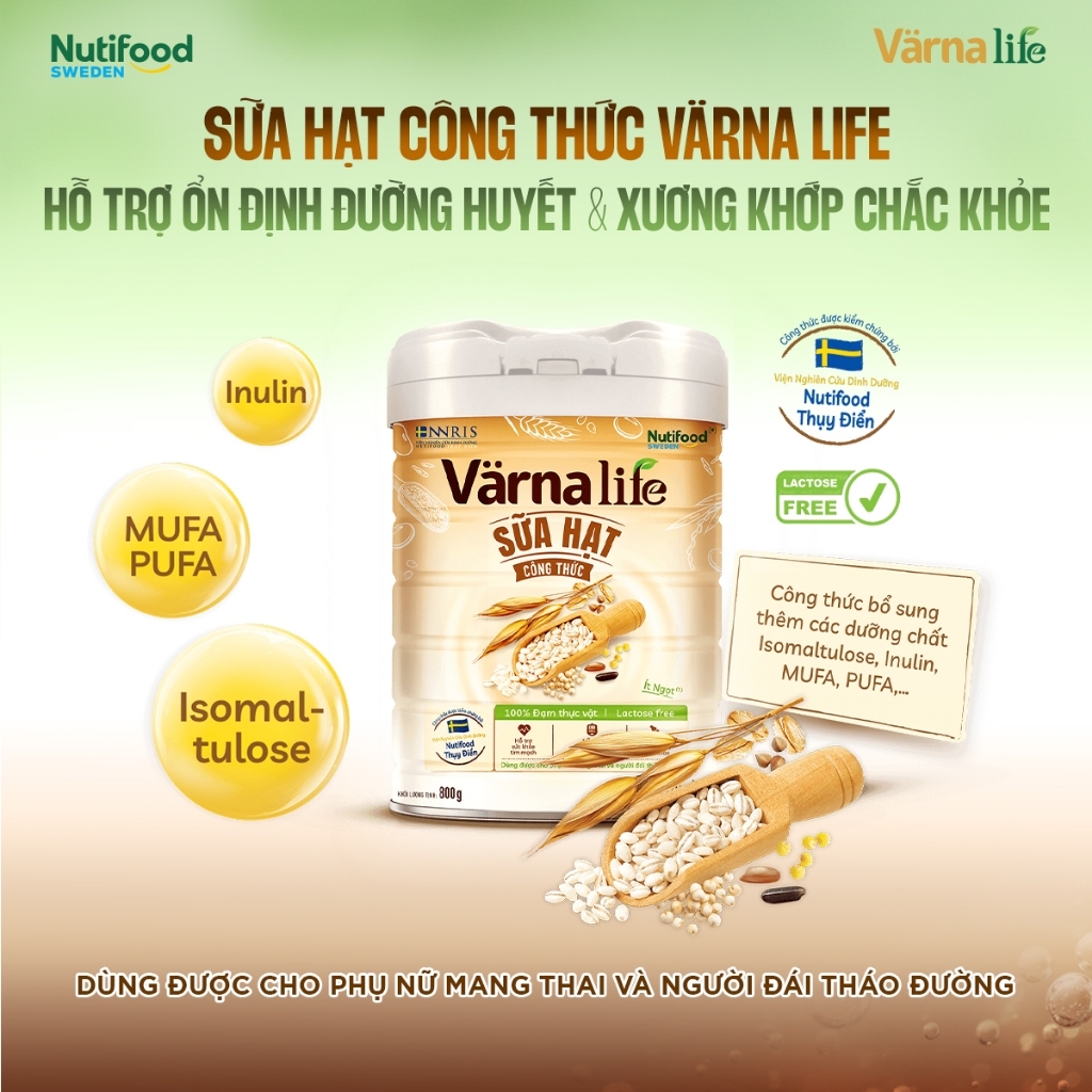 Sữa Hạt VARNA LIFE ( COMBO 3 Tặng 4 Hộp SNPS) - Ít Ngọt, Không Lactose, Đạm Thực Vật, Bổ Sung Canxi