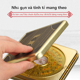 La bàn chuyên nghiệp phong thủy vuông có nắp di động nhỏ độ chính xác cao，dụng cụ la bàn nhỏ