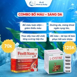 L - Cystine và Fevitt Nano 30 viên giảm nám, tàn nhang mờ thâm sáng da tốt