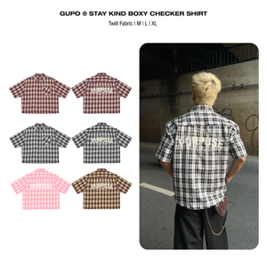 Áo Sơ Mi Caro Thêu Đắp Stay Kind GUPO Form Boxy Unisex Local Brand - SMC01